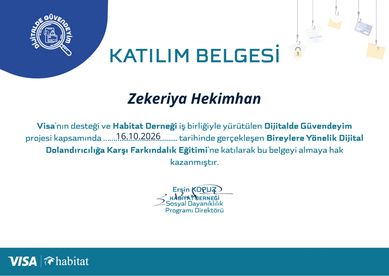 Dijitalde Güvendeyim - Dijital Dolandırıcılığa Karşı Farkındalık Eğitimi